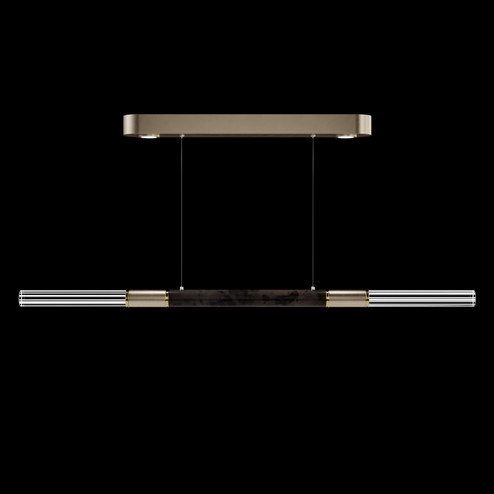 Antonia LED Linear Pendant in Soft Gold Leaf/Brass/Charcoal (48|100149511)