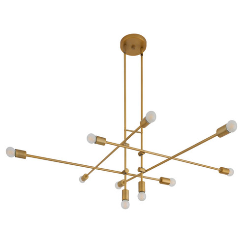 Mika Ten Light Chandelier in Brushed Brass (19|369756)