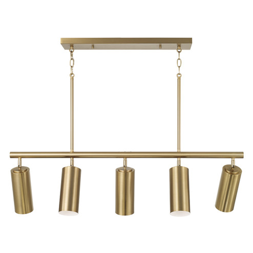 Robbie Five Light Island Pendant in Aged Brass (65|861751AD)