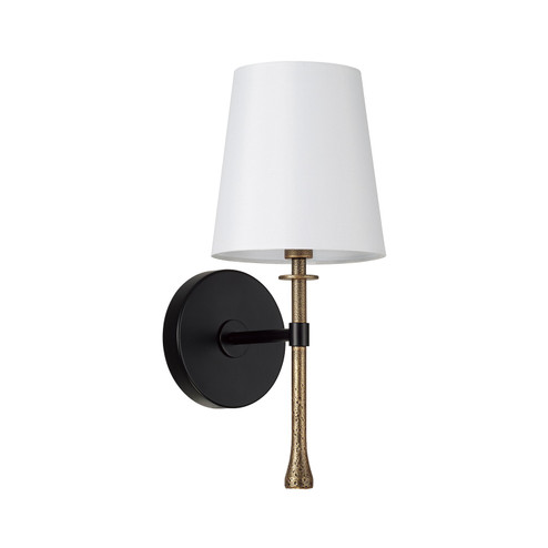 Hollis One Light Wall Sconce in Matte Black with Hammered Gold (65|660711MBG717)