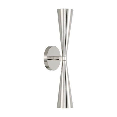 Levi Two Light Wall Sconce in Polished Nickel (65|659621PN)