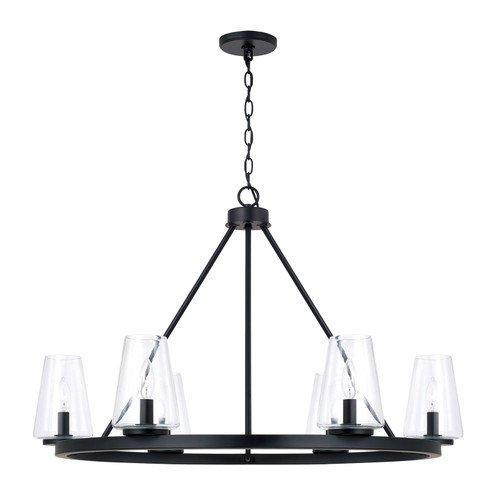 Aaron Six Light Chandelier in Matte Black (65|461961MB662)