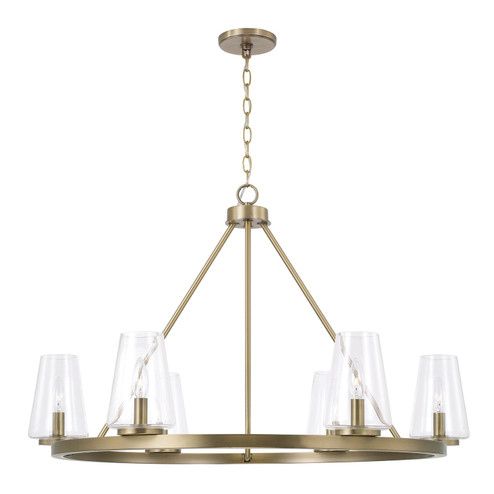 Aaron Six Light Chandelier in Aged Brass (65|461961AD662)