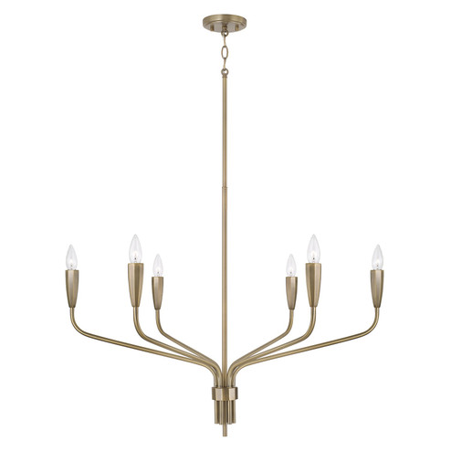 Palmer Six Light Chandelier in Antiqued Brass (65|460461ANB)