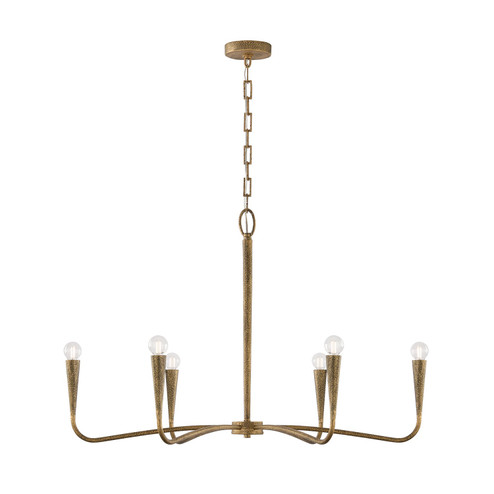 Savari Six Light Chandelier in Artisan Gold (65|459861ARG)