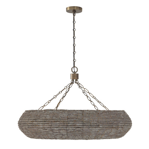 Morada Eight Light Chandelier in Aegean Grey and Dark Brass (65|459781AGD)