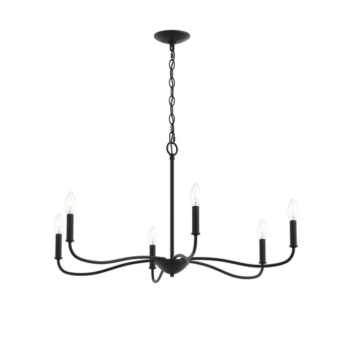 Ilia Six Light Chandelier in Matte Black (54|P40046331M)