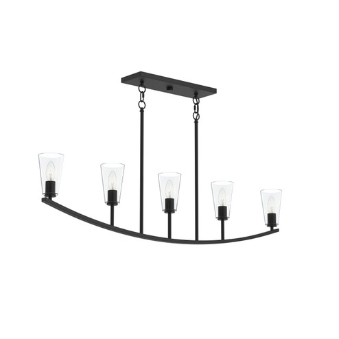 Jheni Five Light Linear Chandelier in Matte Black (54|P40045631M)