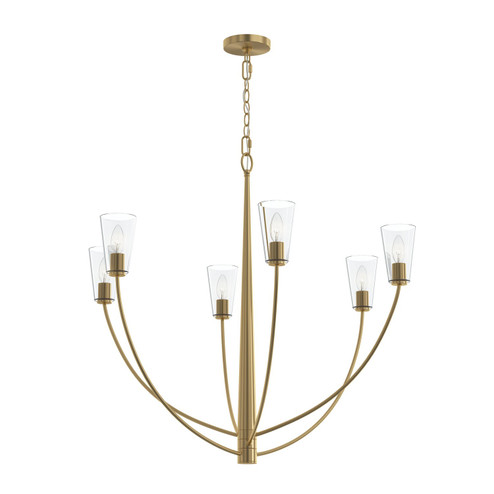 Jheni Six Light Chandelier in Brushed Gold (54|P400455191)