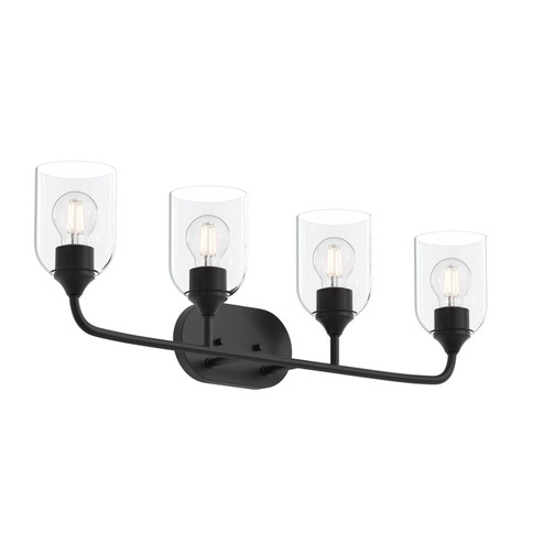 Ilia Four Light Bath Vanity in Matte Black (54|P30057431M)