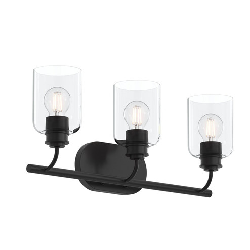 Reines Three Light Bath Vanity in Matte Black (54|P30056731M)