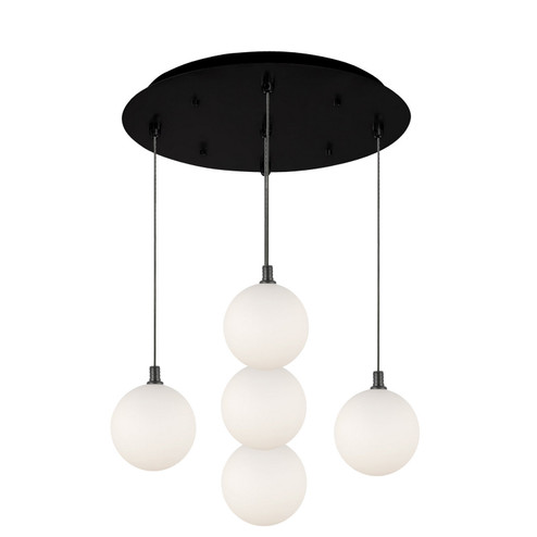 Bolla LED Pendant in Black/Opal Glass (347|MP3106BKOP05)