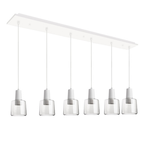 Samson LED Pendant in White/Clear Glass (347|MP12506WHCL06)