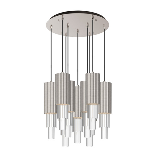 Bordeaux LED Pendant in Brushed Nickel/Clear Ribbed Glass (452|MP502204BNCR09)