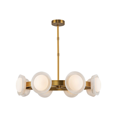 Alonso LED Chandelier in Vintage Brass/Alabaster (452|CH320837VBARUNV)