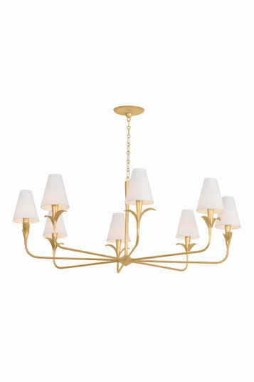 Quill Eight Light Chandelier in Gilded Ivory (67|F4758GLI)