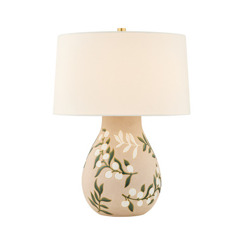 Maeve One Light Table Lamp in Aged Brass (428|HL1112201AGBCYM)