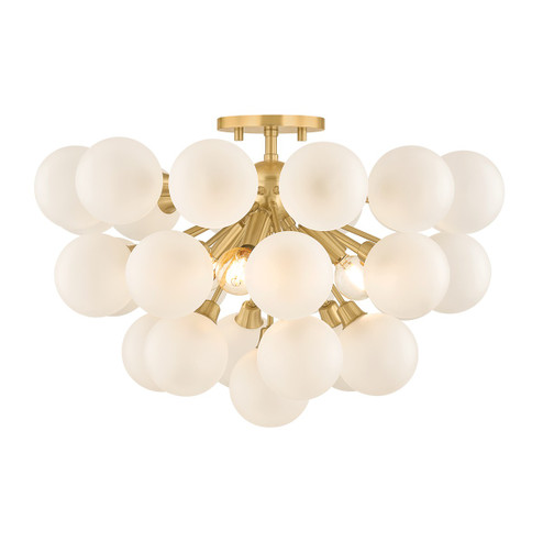 Antoneta Three Light Semi Flush Mount in Aged Brass (428|H1087603AGB)