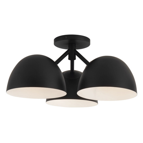 Fosso Three Light Semi-Flush Mount in Black (347|SF13317BK)