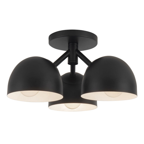 Fosso Three Light Semi-Flush Mount in Black (347|SF13312BK)