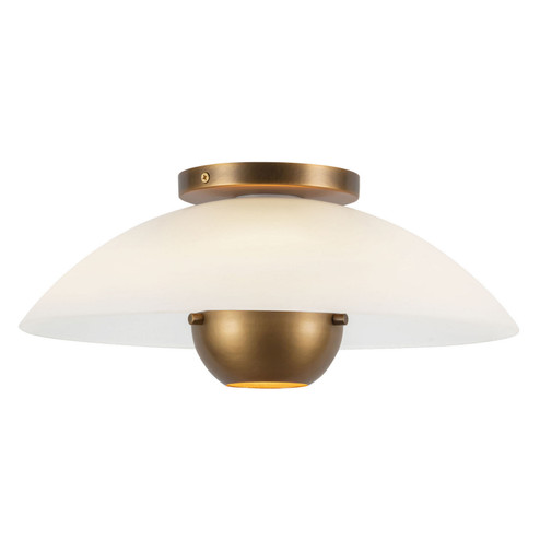 Umbra One Light Semi-Flush Mount in Opal Glass/Vintage Brass (347|SF11914OPVB)