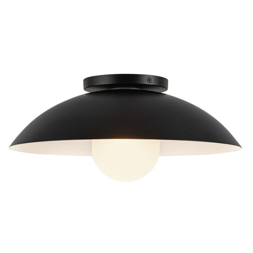 Umbra One Light Semi-Flush Mount in Black/Opal Glass (347|SF10814BKOP)