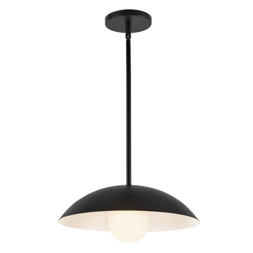Umbra One Light Pendant in Black/Opal Glass (347|PD10814BKOP)