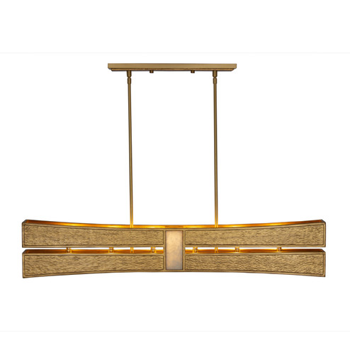 Dos Six Light Linear Pendant in Rustic Gold and Brushed Gold (33|528461RBG)