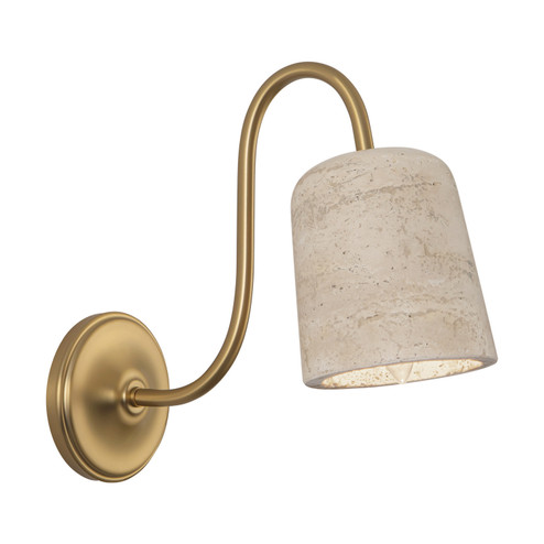 Bromley One Light Bathroom Vanity in Brushed Gold/Travertine (452|WV592105BGTRV)