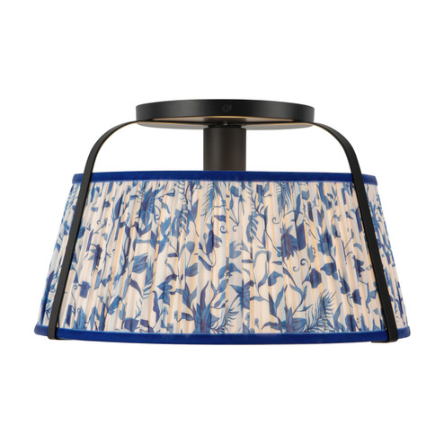 Scout One Light Semi-Flush Mount in Matte Black/Blue Linen (452|SF675213MBBL)