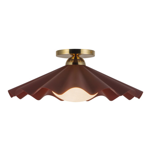 Furrow One Light Semi-Flush Mount in Burgundy (452|SF354016BGD)