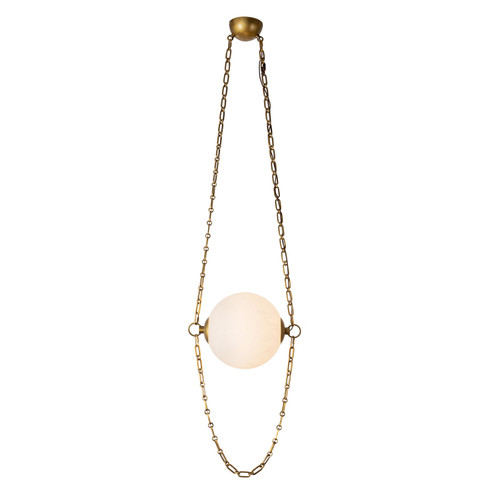 Petra LED Pendant in Vintage Brass/Cloud Glass (452|PD372010VBCDG)