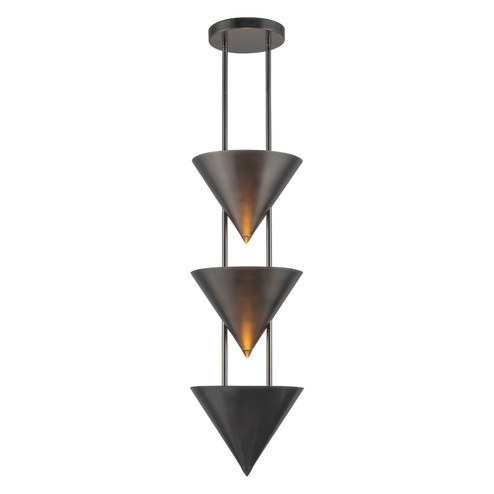 Versus Three Light Pendant in Aged Steel (452|PD341328STA)