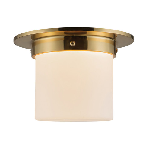 Mineral One Light Flush Mount in Patina Brass/Opal Glass (452|FM360085PTBOP)