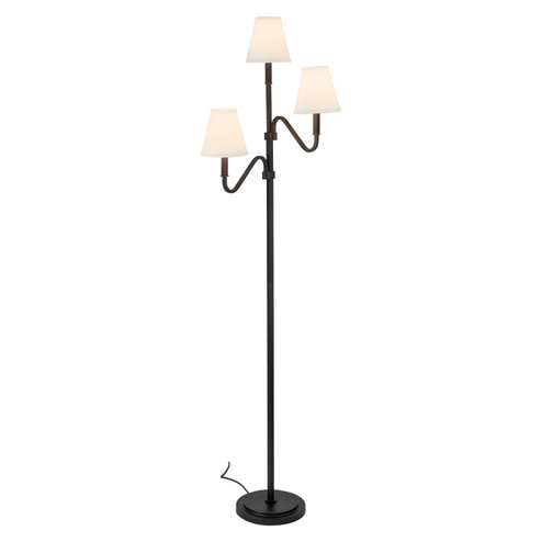 Sloan Three Light Floor Lamp in Matte Black/White Linen (452|FL445368MBWL)