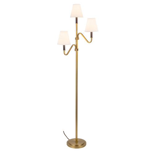 Sloan Three Light Floor Lamp in Brushed Gold/White Linen (452|FL445368BGWL)