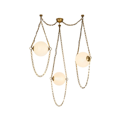 Petra LED Chandelier in Vintage Brass/Cloud Glass (452|CH372103VBCDG)