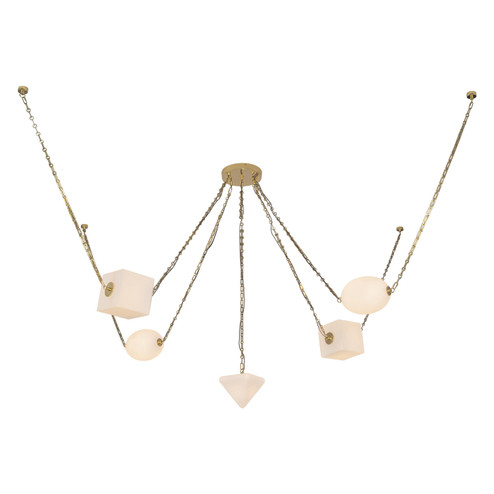 Mineral LED Chandelier in Patina Brass/Opal Glass (452|CH360105PTBOP)