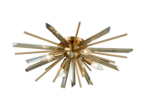 Palisades Ave. Four Light Flush Sconce in Aged Brass With Champagne Glass (192|HF8205AB)