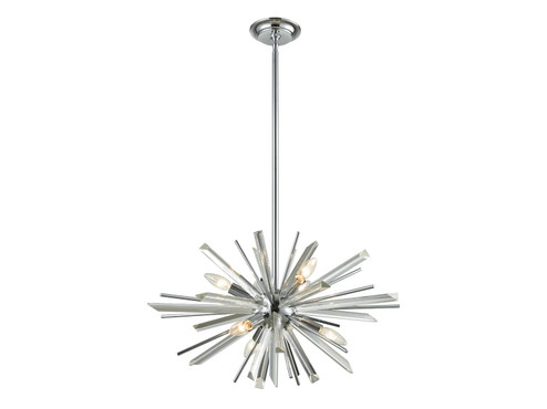 Palisades Ave. Six Light Chandelier in Chrome With Clear Glass (192|HF8201CH)