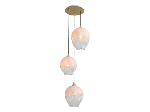 Sonoma Ave. Three Light Pendant in Brushed Brass (192|HF8143BBWH)