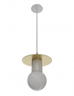 Newport One Light Pendant in Brushed Brass / White (192|HF1951BBWHT)