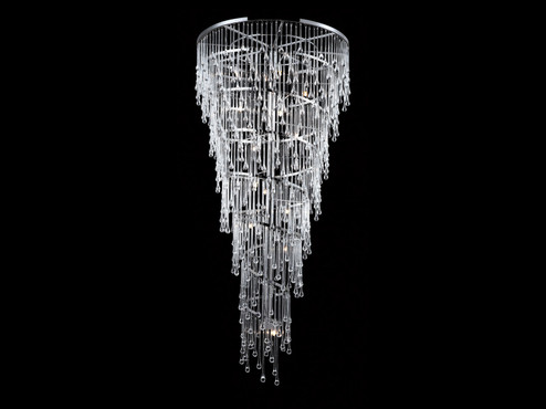 Hollywood Blvd. LED Chandelier in Polish Nickel / Clear Glass Tear Drops (192|HF1805PN)