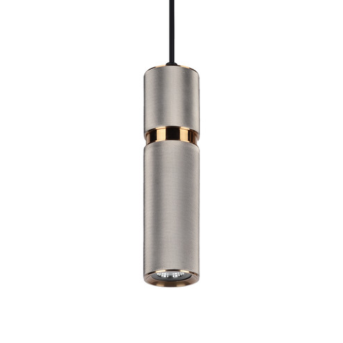 Cicada LED Pendant in Knurled Light Grey With Brass (192|HF1072LGB)