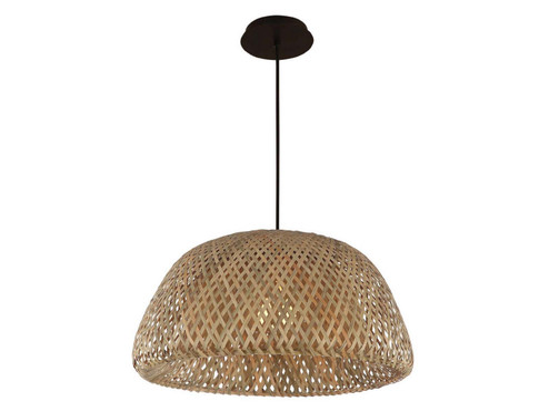 Tulum One Light Pendant in Bamboo Wicker And Black (192|HF1003BW)