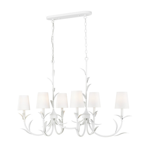 Aslin Six Light Linear Chandelier in Textured White (224|83044LTXWH)