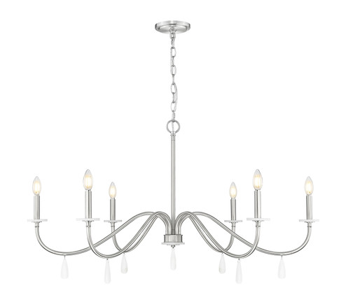 Toussant Six Light Chandelier in Brushed Nickel (224|610345BN)