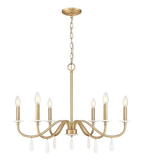 Toussant Six Light Chandelier in Modern Gold (224|610332MGLD)