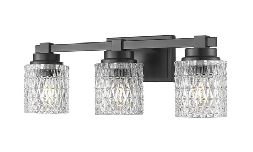 Jacqueline Three Light Vanity in Matte Black (224|61013VMB)