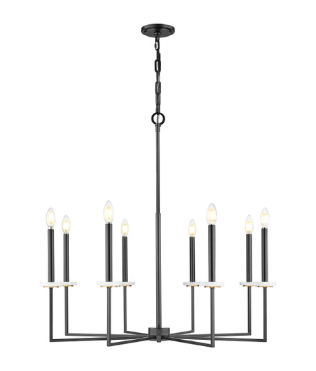 Gaultier Eight Light Chandelier in Matte Black + Modern Gold (224|61008MB)